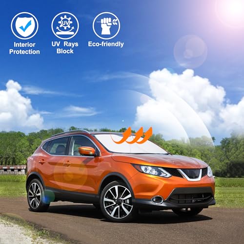 Image of Windshield Sun Shade Custom Fit for 2017-2024 Nissan Rogue Sport (Not for Rogue) Accessories Foldable Sunshade Sun Blocker Protect Car from Sun Rays & Heat Damage Keep Car Cooler