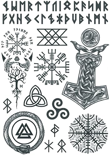 Viking Tattoo Set 2 - Norse Tattoos/Viking Temporary Tattoo Set