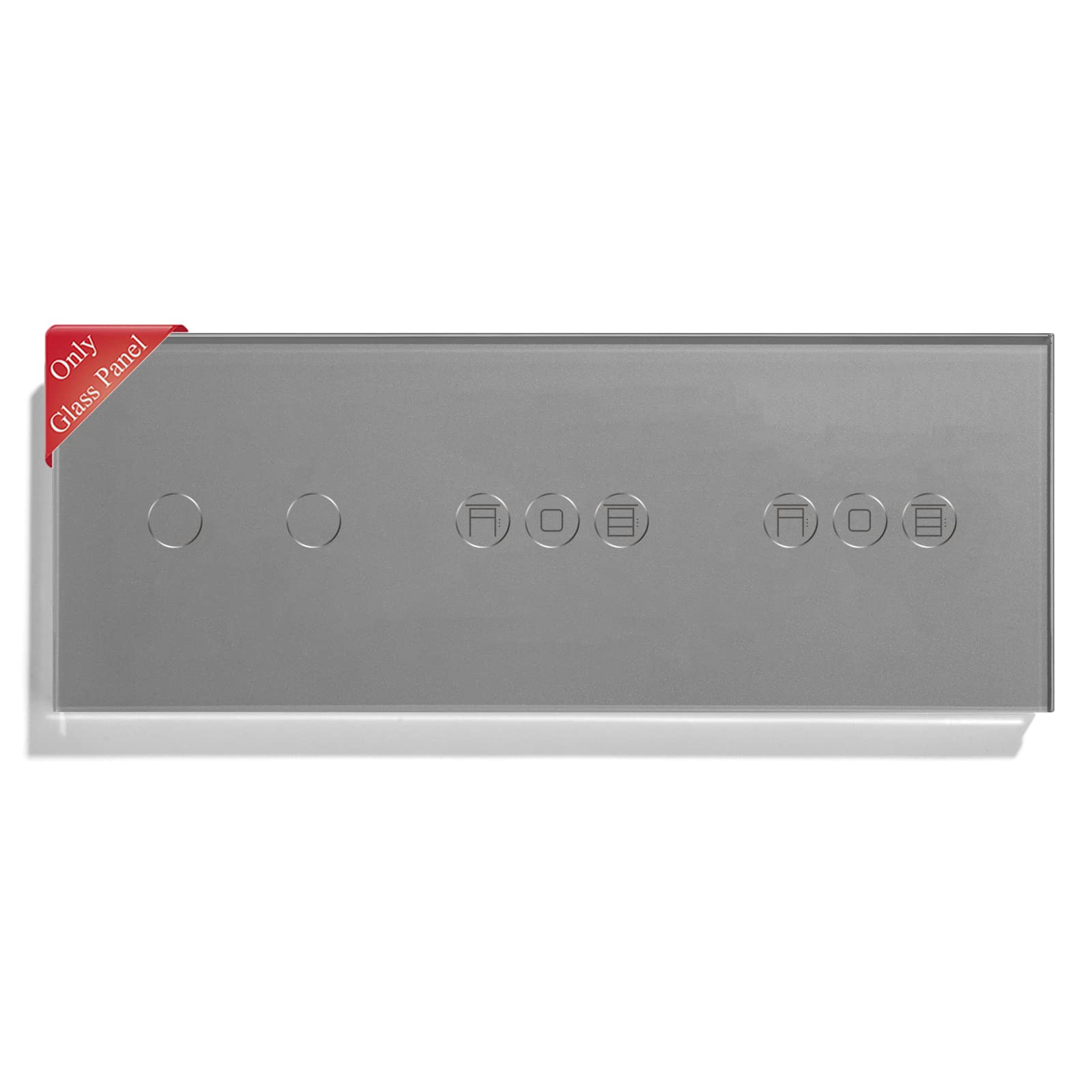 BSEED WiFi Smart Double Shutter Switch - Touch Glass Panel for 2 Gang - Grey 228mm