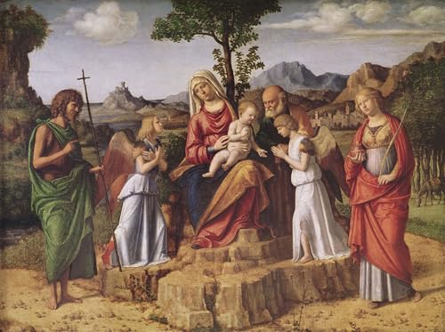 Impression sur toile Sainte conversation pour décoration salon style classique 60x90cm