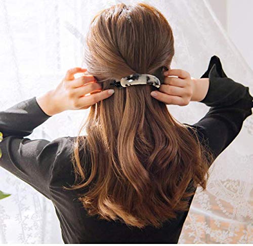 Kddom Large Hair Barrettes, Elegant French Design Hair Clip Acrylic Leopard Print Clips For Thick Hair #TOP4