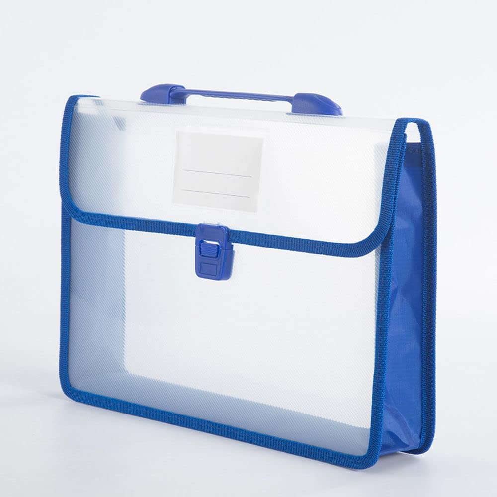 PP Plastic Transparent Folder Pockets Envelope, Portable Waterproof Expanding Document File Folders Organizer File Folder(Black)