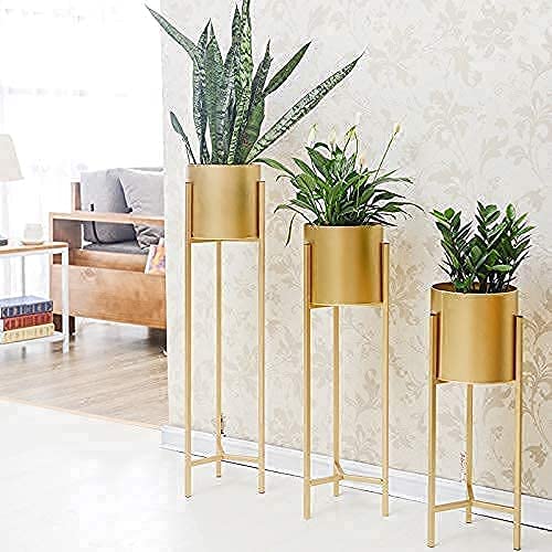 GALAXY IMPEX Modern Metal Floor Flower Stands Planter for Living Room Bedroom Display Plant Stand Tall Indoor Plant Stand with Planter Pot -Set of 3 gold (B0BP2DLVT2) Amazon Price History, Amazon Price Tracker