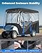 KEMIMOTO Golf Cart Enclosure, 4 Passenger Golf Cart Rain Cover, 600D Waterproof Driving Enclosure with Clear PVC Windshield for Extended Roof Golf Cart