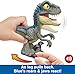 Mattel Jurassic World Mega Roar Blue Velociraptor Dinosaur Toy with Sound & Stretchable Jaw Tendons, Increasing Roar Levels & Feeding Feature