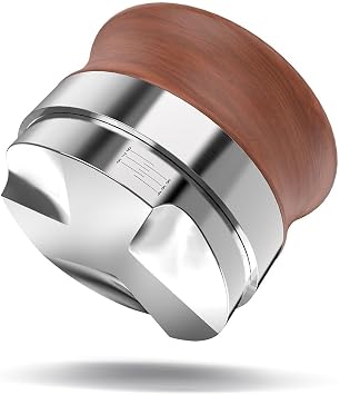 KYONANO 58mm Coffee Distributor, Espresso Distribution Tool, Adjustable Depth Espresso Tamper Leveler with Dalbergia Odorifera Wooden Handle Fits for 58mm Breville Gaggia E61 Portafilter