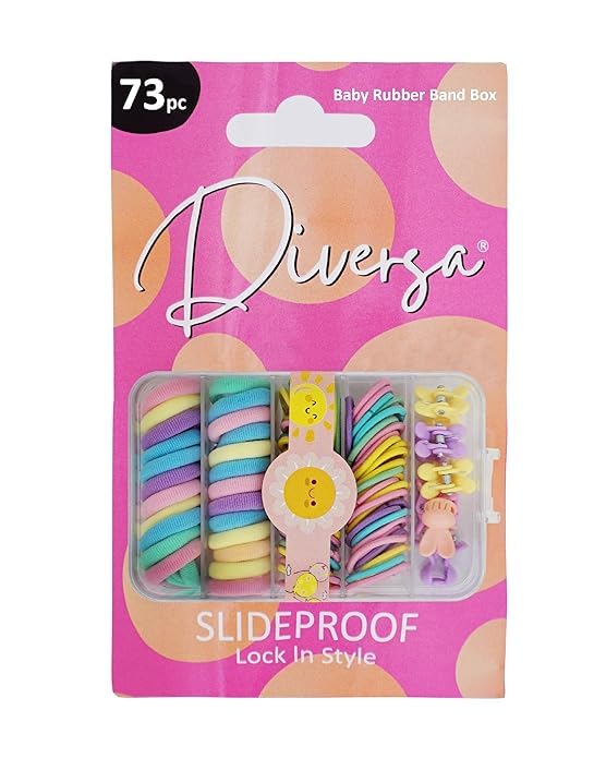 Diversa Baby Girls Elastic Rubber Bands Hair Bands Mini Hair Ties Soft Stretchable Tiny Ponytail Holders For Kid Girls,Women- Multicolor