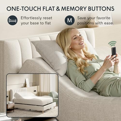 Image of FLEXISPOT Adjustable Bed Frame Base Split King, Head & Foot Incline, Zero Gravity, One-Touch Flat, 2 Memory Settings, Wireless Remote, Whisper Quiet Durable Motor, Mattress Holder, S2E-PRO