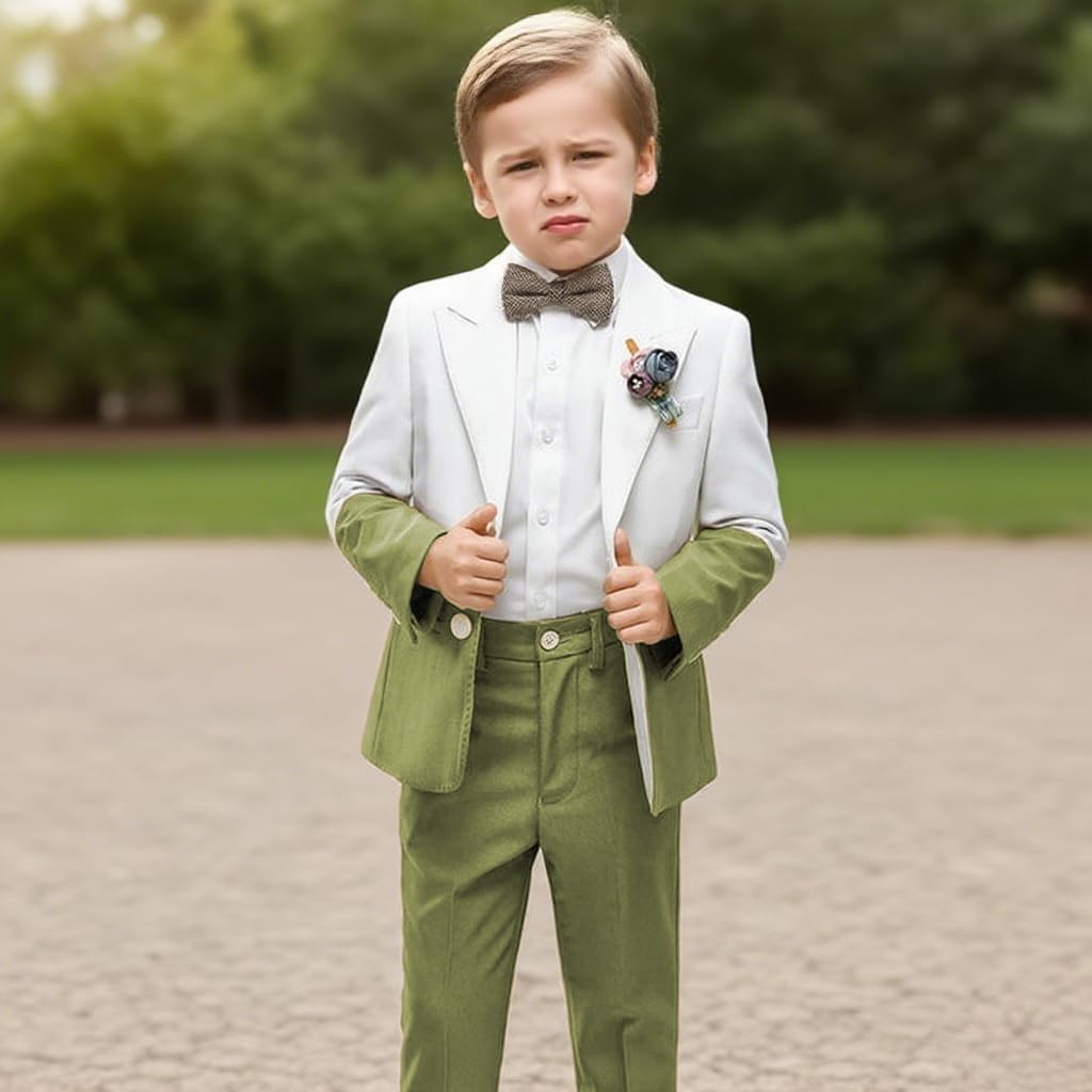 Boys 2 Piece Jacket Pants Suits Toddler Tuxedo Suit Set for Teen Boys Kids Wedding Two Color