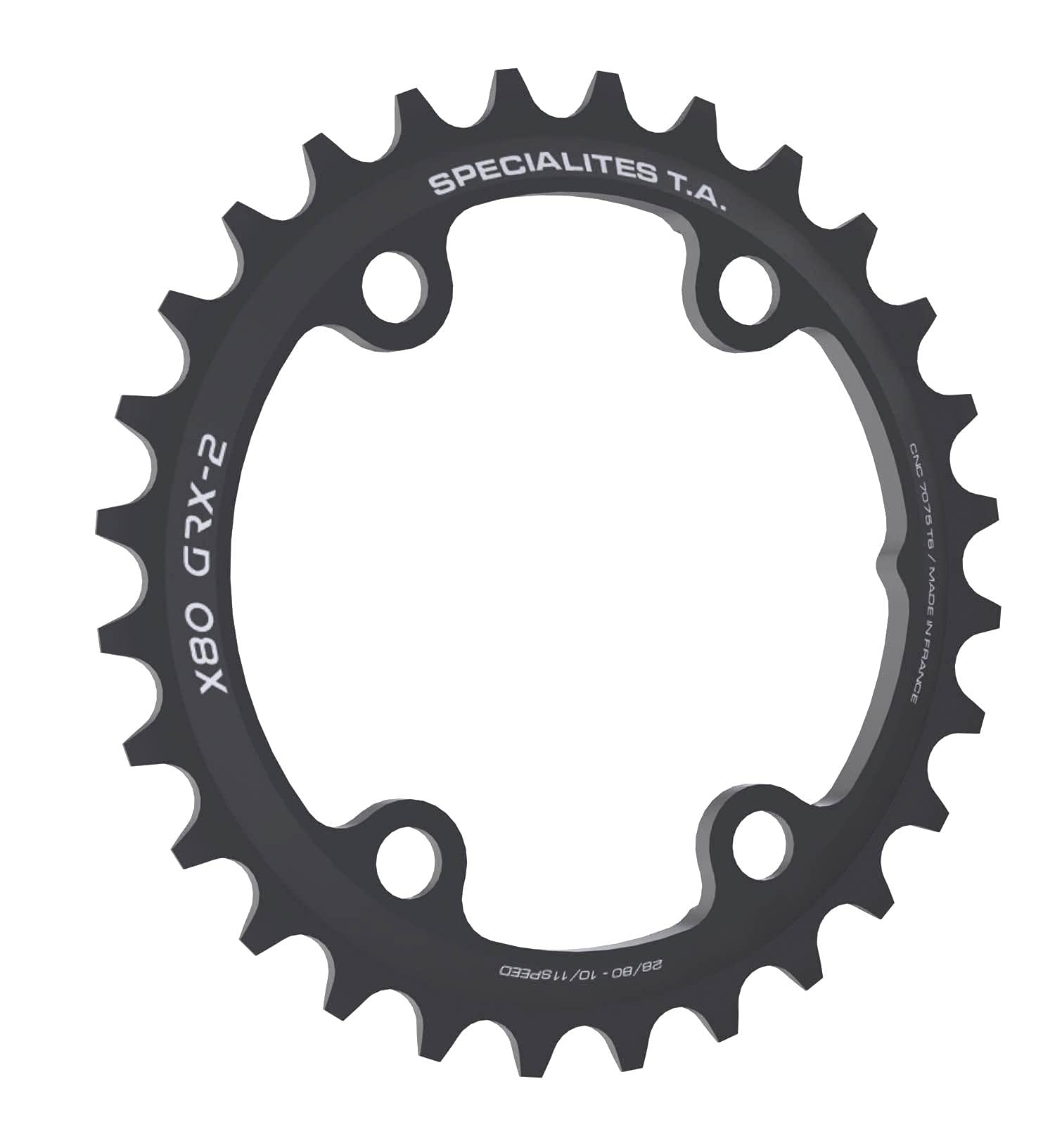 Spécialités TA X80 GRX-2 Gravel 10/11/12 Speed Chainring, Black, Inner, 31t