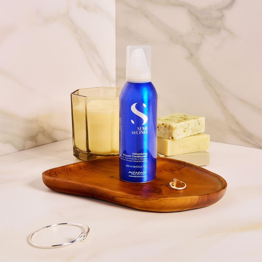Alfaparf Milano| Semi di Lino Volume | Volumizing Mousse Conditioner - Conditioner volumizzante e corporizzante per capelli fini, 200ml
