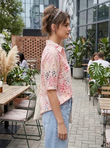 Image of URBAN OX Women's Casual Shirt - Stylish Printed Long Top for Women & Girls | Elegant Shirt for Women | Breathable Summer Tops for Women