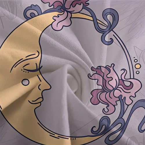 Housse de couette imprimé 3D fleurs de datura microfibre Lune dorée - 8