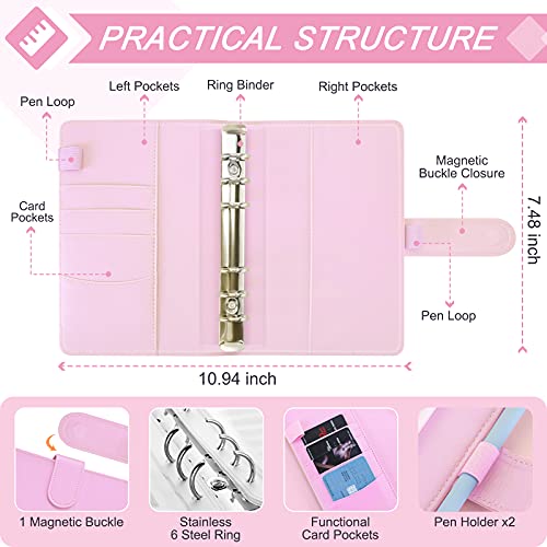 Sooez Budget Binder With Zipper Cash Envelopes & Expense Sheets For Budgeting And Saving Money, Money Organizer For Cash With Category Labels, Savings Binder Cash Wallet Envelope, Pink #TOP4