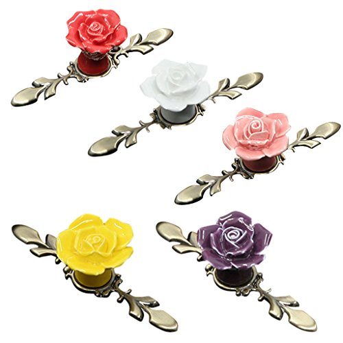 Baoblaze 119mm Armário Armário Cômoda Cômoda Puxador de Cerâmica Rosa Puxador-rosa