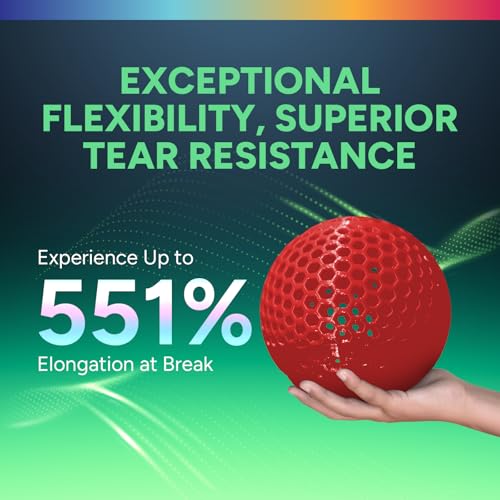 Image of Overture TPU Filament 1.75mm Flexible TPU Roll with 200 x 200 mm Soft 3D Printer Consumables, 1kg Spool (2.2 lbs.), Dimensional Accuracy + /- 0.05 mm, 1 Pack (Red)