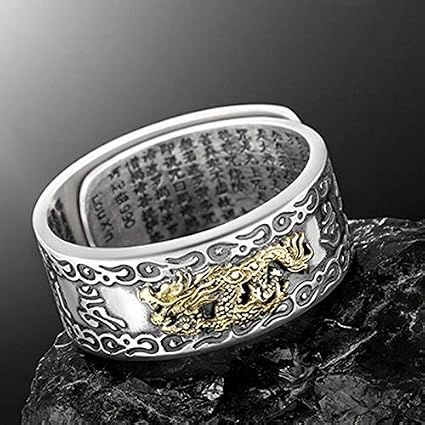 Feng Shui Pixiu Charms Ring Amulet Protection Wealth Lucky Open Adjustable  Ring Buddhist Jewelry For Women Men Gift - Rings - AliExpress