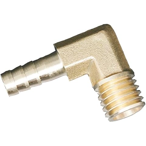 DACHOO 1pcs Brass Elbow Hose Barb, Metric Male Thread Elbow Brass Pipe Fitting Connector Adapter(M10x1.5-10mm) Cover