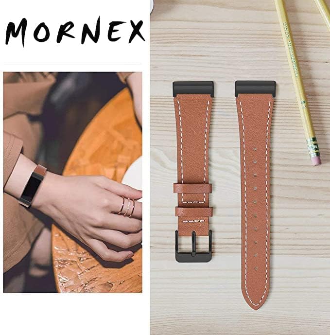 Miniatura 2 de Correa de cuero compatible con Fitbit Charge 3Charge 4, bandas de cuero genuino de repuesto para mujeres y hombres