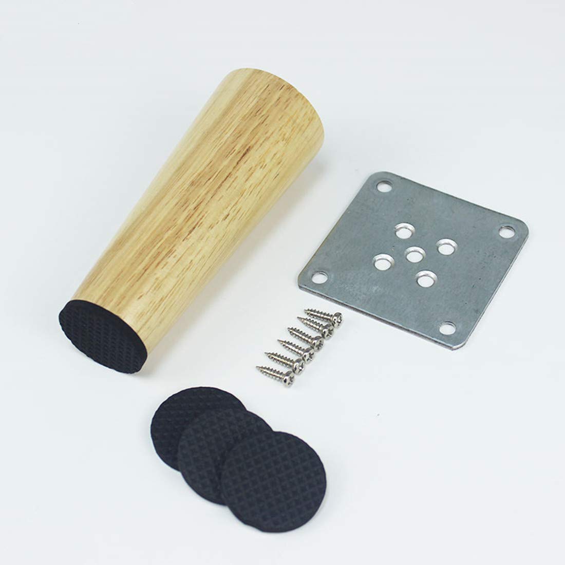 4X Gambe per Tavolo in Legno massello Gambe per mobili in Quercia,Gambe per divani affusolate in Legno,Piedini di Ricambio per armadietto,per Divano, Poltrona, Divano a Due posti, Tavolo da Pranzo,