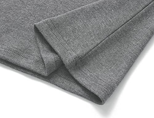 Beauhuty Mens Basic Turtleneck Long Sleeve T-Shirt Sweatshirt Cozy Pullover Tops (Dark Grey,S) #TOP6