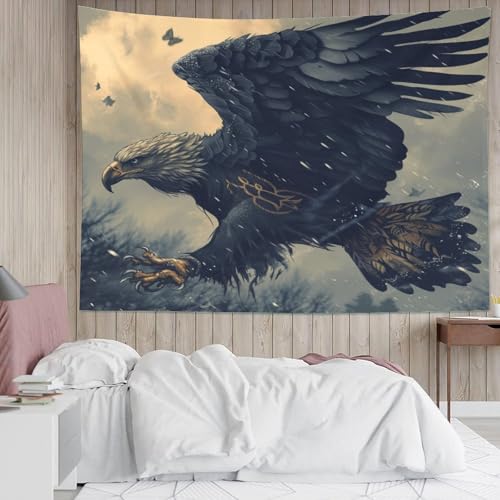 Couverture murale aigle 3D en polyester doux pour deco de chambre