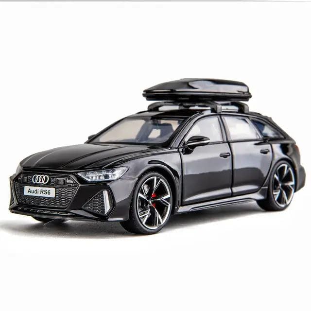 Image of Bebbly 1:24 Scale Big Size Audi RS6 Metal Diecast Car for Kids with Openable Doors, Sound, Light Effects Toy for Car Enthusiasts, Black