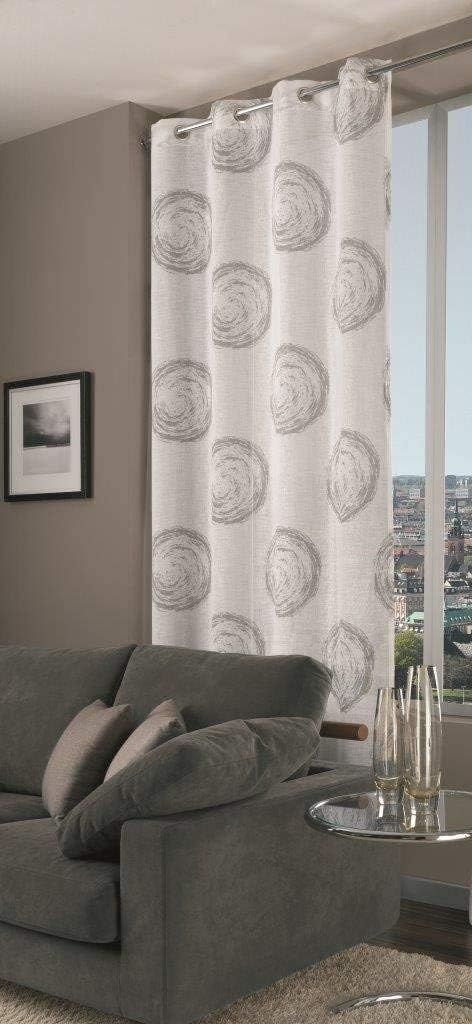 Home Collection VOR116 Vortex Curtain, Polyester, Natural, 140 x 280 cm, W 55.1" x L 110.2" (1 Panels)