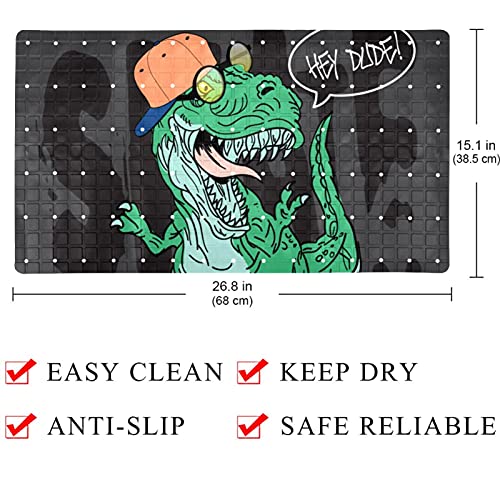 Tapis de baignoire antidérapant dinosaure avec ventouses - 5
