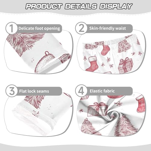 ZZKKO Girls Leggings Christmas Tree Gifts Socks Toddler Girls Clothes Leggings for Girls Toddler Girls Leggings 3-4T3