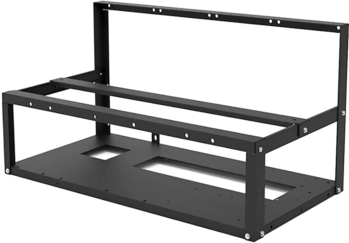 Marco de plataforma de minería 8GPU, caja de plataforma de marco de computadora de minería de minero al aire libre de acero para moneda criptográfica Bitcoin ETH ETC ZEC Accesorios de minería Herramientas - Solo marco, ventiladores y GPU no incluidos