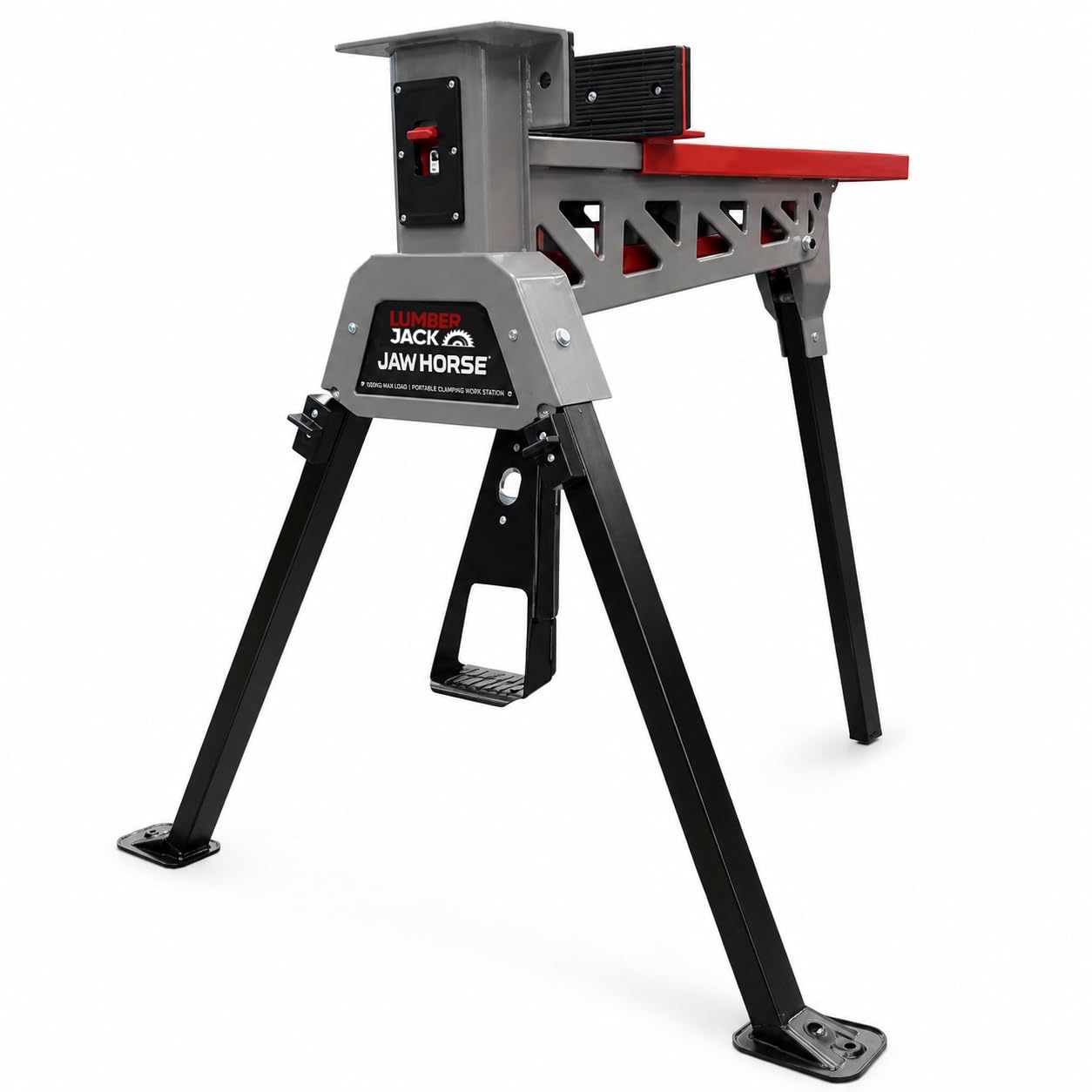 Lumber Jack Red Lumberjack Jawhorse Portable Workbench Saw Horse 1000Kg Clamping Station | 1000Kg Clamping Force, 300Kg Max Load, 1040Mm Clamping Capacity, 205 X 80Mm Jaws, 840Mm Working Height.