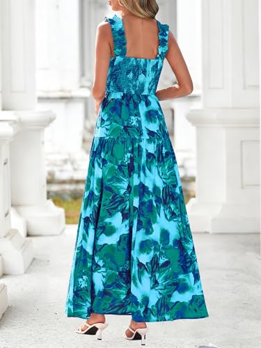 BTFBM Dresses for Women Summer 2026 Formal Sleeveless Smocked Floral Long Wedding Guest Dress Party Spring - Image 6