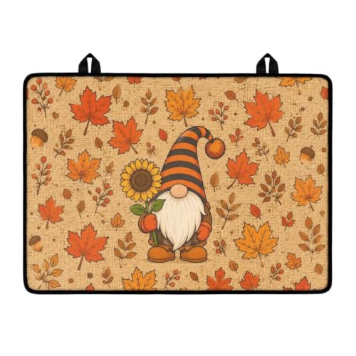 Image of Induction Stove Top Cover Protector Autumn Flat Top Stove Cover Mat Universal Stove Top Cover for Electric Anti-Scratching Cooktop Mat, 29 x 21 Inch, Gnome Fall Leaf Berry Acorn Print