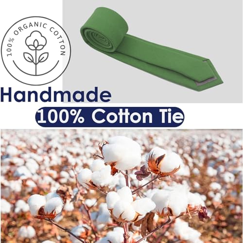 Image of Mantieqingway Mens Skinny Ties,2.56 inch Cotton Neckties Striped Plaid Ties for Groom Groomsmen Wedding Party Christmas