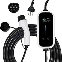 JOYFOX Carregador para Carro Elétrico Portátil 3,5KW 5KW 7KW 20A 22A 32A 110/220V Type 2 Cabo de 5M EV Tipo 2 Carros Elétricos e Híbridos,Uso interno/externo Aplicável a 99% dos modelos (7KW)