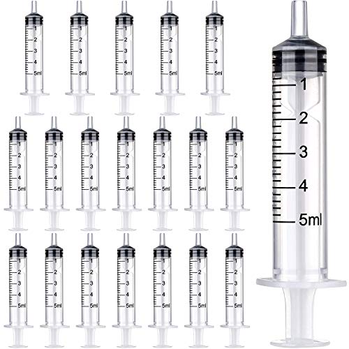 Frienda 20 Packs Large Plastic Syringe Measuring Syringe Tools Dispensing Multiple Uses (5 ml)