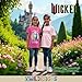 Wicked Girl's Graphic Print T-Shirt 2-Pack - Short Sleeve Tees Bundle for Kids (Light Pink & Dark Pink, Size 14/16)
