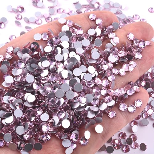 Image of 1440Pieces SS10 /2.7-2.9mm Flat Back Crystal Rhinestones Round Gems for Nail Art,Lt.Pink
