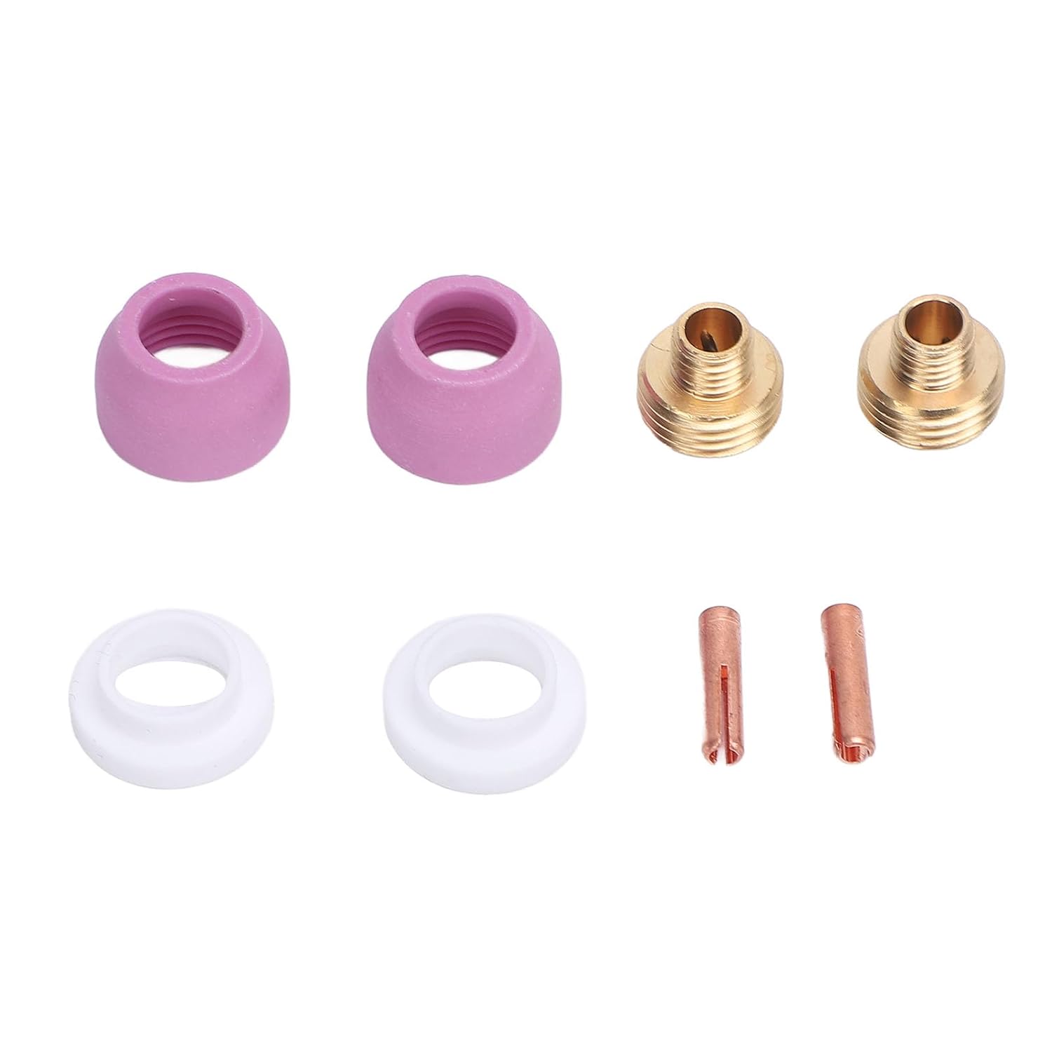 Karlak 8 Piece Welding Torch Ceramic Nozzle Consumables Set, Brass Materials Electrode Clamp PTFE Front Cover with 2.4mm Connector, Industrial Grade Quality and Efficiency for