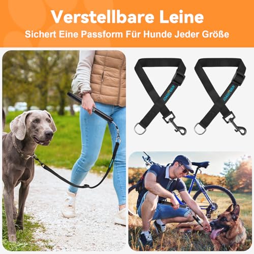 DAISTERN Fahrrad Hundeleine 210° drehbar, Fahrradleine Hund mit Carbonfaser-Griff, stötdämpfende Feder, Dog Bicycle Leash mit Aluminiumlegierungsklemme, Schnellmontagesystem