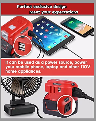 Power Inverter For Milwaukee Battery,Outdoor Generators150W Portable Power Bank/Camping Gear,Replace For Jackery Portable Power Station/Car Power Inverter,18V Dc To Ac 110V ,Usb Adapter Charger #TOP4