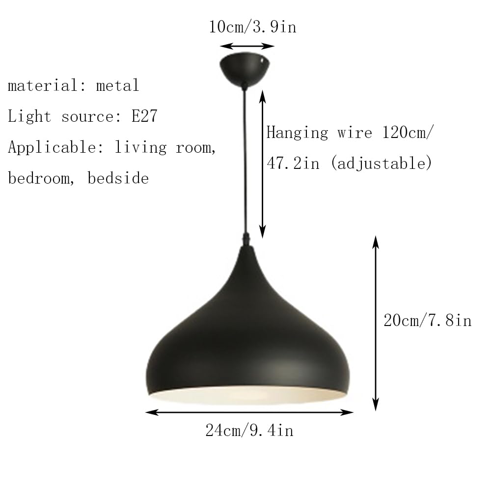 Lampada A Sospensione E27, Moderna E Minimalista, In Metallo