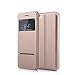 Nouske iPhone 6 Plus/6S Plus 5.5 inch Smart Touch Case S-View Window Flip Cover/Magnetic Closure/Stand/TPU bumper/360 protection, Gold