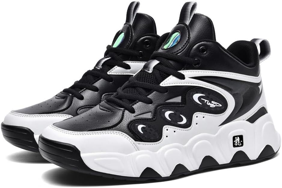 Men's Large-Sized High Top Basketball Shoes with Cushioning Rebound Anti Slip Wear-Resistant Casual Sports Shoes