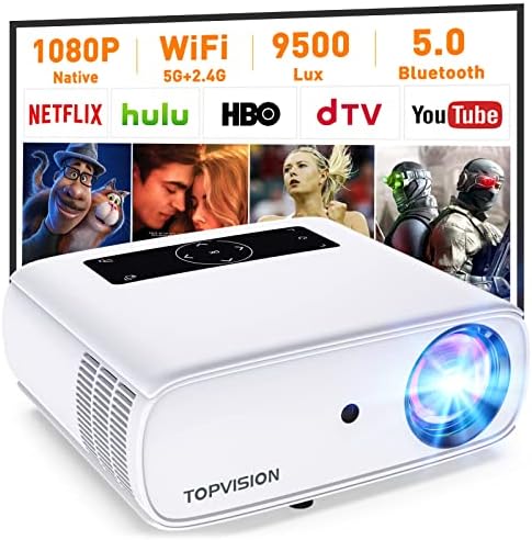 T TOPVISION Video Projector, TOPVISION Native 720P 3600 Brightness Full HD  LED Projector 2019 Upgraded, 50,000 Hrs Home Movie Projector for  Indoor/Outdoor, Compatible with Fire TV Stick, PS4, HDMI, VG: Buy Online