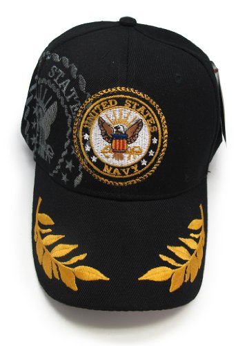 Trade Winds US Navy Active Duty Shadow Eggs Feather Feathers Seal Hat Cap (Black)