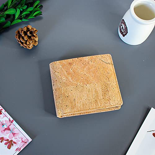 boshiho RFID Blocking Cork Wallet, Slim Bifold Vegan Credit Card Holder Coin Purse Eco Friendly Gift for Men and Women4