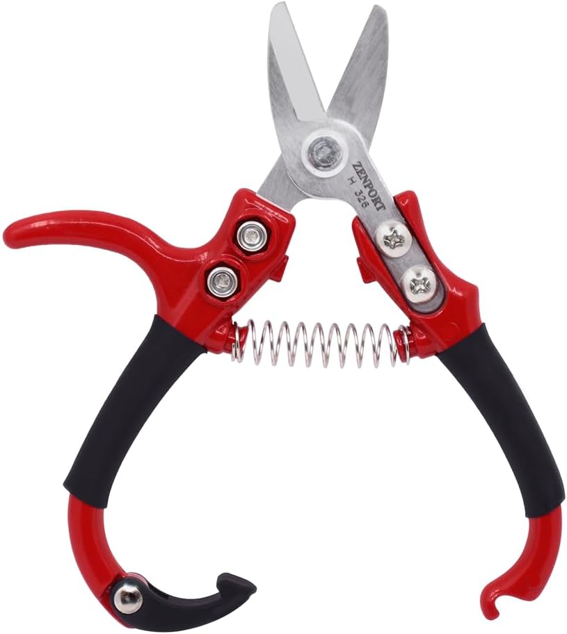 Zenport H326 Stem Clipper, 5.5-inches, 1.5 Inch Alloy Steel Blades, Black/Red - 10 Pack
