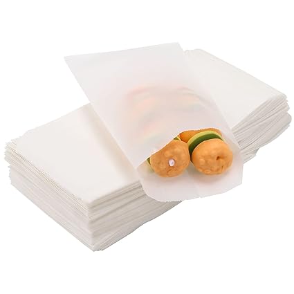 200 Pcs Small Glassine Bags - 3x5 Inch Flat Treat Bags Semi-Transparent Wax Paper Bags for Party Favor Cookies, Candies, Sandwich, Popcorn